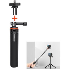 LICHIFIT Extendable Tripod Selfie Stick for DJI OSMO Pocket 3 / Action 4 Length Adjustable Extension Rod with Gimbal for Insta360 ONE X3 / X2 Action Camera Base Bracket Mount Holder Accessories