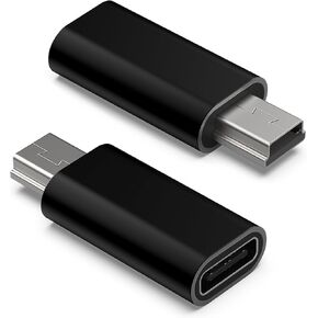 Accessonico 2Pack USB C to Mini USB Adapter, Type C Female to USB Mini Female Connector Replacement for GoPro Hero 3+, Dash Cam, GPS, Digital Camera, Charge Data Sync
