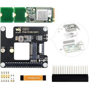 Waveshare Hailo-8 M.2 AI Accelerator Module, Compatible with Raspberry Pi 5, Supports Linux/Windows Systems, Based On The 26TOPS Hailo-8 AI Processor, Comes with PCIe to M.2 Adapter Board