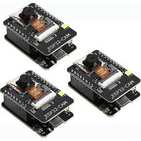 3pcs ESP32 CAM Development Board with 8MP OV2640 Camera Module, ESP32-CAM WiFi Bluetooth Module ESP32-CAM-MB Micro USB to Serial Port with TF Card Slot for Arduino for Raspberry Pi