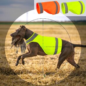 2 Pieces Reflective Dog Hunting Vest Pet Safety Vest-High Visibility Dog Jacket Make Your Dog More Visible and Safe in Hunting Season Outdoor Activities Walking (Fluorescent Green&Blaze Orange,S)