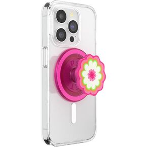 PopSockets Round Phone Grip Compatible with MagSafe, Adapter Ring Included, Phone Holder, Wireless Charging Compatible - Kaleidoscope Pink
