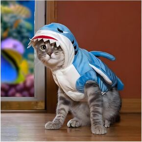 NACOCO Pet Shark Costume Clothes, Cute Christmas Dog Apparel Outfit for Large Dogs, Fall and Winter (Blue, 5XL)