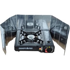 Campy Pro Outdoor Stove Windscreen, 12 Plates Aluminum Camping Stove Windshield with Carrying bag, Lightweight Butane Burner Windshield