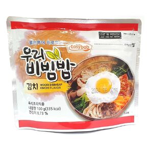 Sookwang MRE Korean Kimchi Bibimbap Ready to Eat Meal 1 Pack of Bibimbap Korean Mixed Rice Bowl100g (3.53oz) 335 Kcal (Kimchi) 전투식량