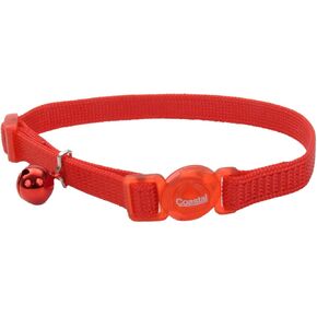 منتجات Coastal Pet CCP7001RED طوق قابل للتعديل من النايلون الآمن للقطط مع أجراس، أحمر