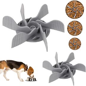 2Pcs Dog Slow Feeder, Dog Bowls Insert Food Grade Silicone Slow Feeder with Strong Suction Cups, Cuttable Slow Feeder Reduce Dog Cat Eating Speed, Compatible with Different Size Dog Bowls (4.3"-8.1")
