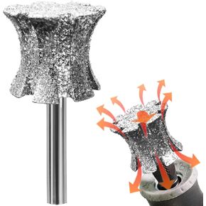 Faster Cooling Pet Nail Grinder Bit Sawtooth Head, Anti-Clogging Diamond Dog Nail Grinding Tip for 1/8" Dremel Rotary Tools & Many Brands for Small Medium Large & Anxious Dogs - SuperC 60#