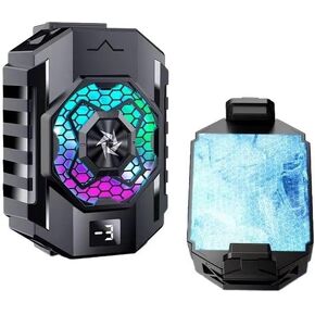 Portable LED Phone Cooler Fan with Semiconductor Refrigeration, Mobile Phone Cooling Fan for 2.59-3.5 inches iPhone/Android Heatsink.for Tiktok Live Streaming, Outdoor Vlog, Mobile Gaming.
