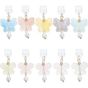 OLYCRAFT 10Pcs Type C Anti Dust Plugs 1.6 Inch Mobile Dustproof Plugs with Butterfly Pendants Cell Phone Charging Port USB C Port Caps Protector Phone Pendants Accessory for Most Type C Phone