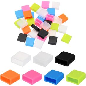 MECCANIXITY 35pcs USB Type A Port Plugs Covers Caps Silicone Anti Dust Protector for USB Male End, Black/White/Clear/Orange/Green/Blue/Pink