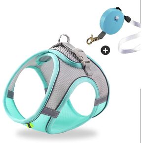 Durable Retractable Leash and Harness for Small Pet, Indoor, Outdoor, Lightweight, Handsfree Clip Dog, Cat Compact, Cute, Harness with Leash for Cat (80inches/15 lbs) (Pink)
