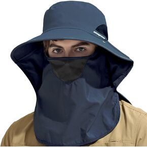 CLAPE Sun Protection Hat Wide Brim Fishing Hat Neck Face Flap Outdoor Caps Women Men Quick Dry Bucket Hat Jungle Bush Caps in Kuwait
