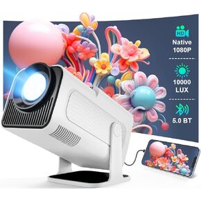 Mini Projector, Magcubic HY320 Native 1080P Wired Bluetooth Projector, Auto Keystone Portable Video Projector, Home Movie Projector, 180 Degree Flip, Synchronize Smartphone by USB for Entertainmentt