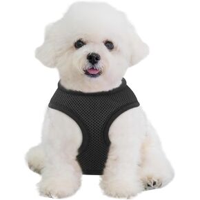 MoNiBloom Dog Harness for Small Sized Dog, Soft Puppy Padded Vest for Walking, Running, Training - Black, M