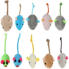10 Pack Cat Mice Toys Catnip Toy Cats Mouse Plush Cat Toys Mouse Interactive Toy Catnip-Filled Mice Toys Biting Toys for Cats for Indoor Cats Realistic Design 10 Color