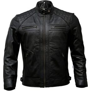 brandMe Men's Leather Two Button Blazer Genuine Soft Lambskin Leather Coat Jacket BB25