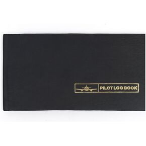 Tolredo Pilot Log Book TL-SP-30 Flight Standard Logbook أعلى الحبوب جلد البقر القابل لإعادة الملء ورقة مقاومة للنزيف 96 صفحة دفتر الطيران لتوثيق FAA (أسود، 8 "× 4.5")