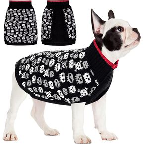 Premium Dog Sweater Skull Design Dog Halloween Costume Suitable for Small and Medium Dogs for Home, Walking and Outdoor Activities(Fashion, Small)