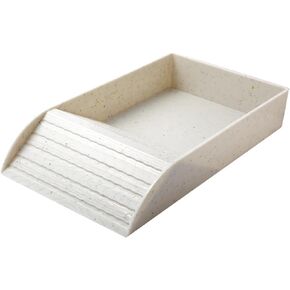 Tortoise Food Water Dish with Ramp: Reptile Feeding Dish and Basking Platform for Tortoise Habitat Accessories(Medium White Dish)