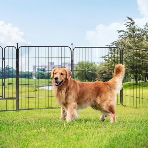 KOOPRO Dog Playpen Indoor, Dog Fence Outdoor for Yard 40" Height Heavy Duty Metal Puppy Play Pen Rustproof with Doors for Small/Medium/Large Dogs Portable Exercise Pet Fence for RV Camping, 8 Panels in Saudi Arabia