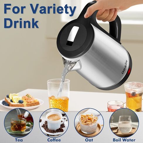 DEZIN Electric Kettle Upgraded, BPA Free 2.5L Stainless Steel Tea Kettle, Fast Boil Water Warmer with Auto Shut Off and Boil Dry Protection Tech for Coffee, Tea, Beverages in Kuwait