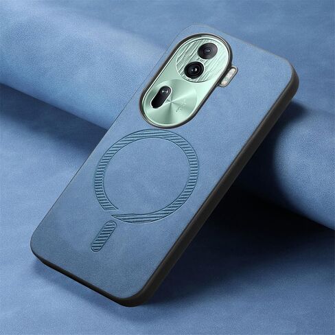 Ysnzaq Magnetic Case for Oppo Reno 11 Pro 5G, Ultra Thin TPU Leather Phone Case Support Wireless Charging for Oppo Reno 11 Pro 5G CC Blue in Saudi Arabia