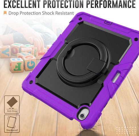 for iPad Air 13 Inch Case 2024 M2, iPad Air 13 2024 Cover with Screen Protector- Pencil Holder- Rotating Stand & Handle- Shoulder Strap- Full Body Shockproof Rugged Protective Cover, Purple in Saudi Arabia
