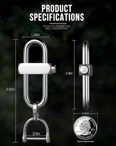 FEGVE Locking Carabiner Clip Heavy Duty - Durable Anti-Loss Keychain Holder Carabiner for Keys Water Bottle Backpack in Saudi Arabia