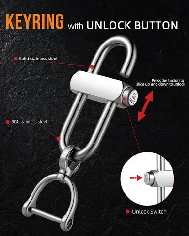 FEGVE Locking Carabiner Clip Heavy Duty - Durable Anti-Loss Keychain Holder Carabiner for Keys Water Bottle Backpack in Saudi Arabia