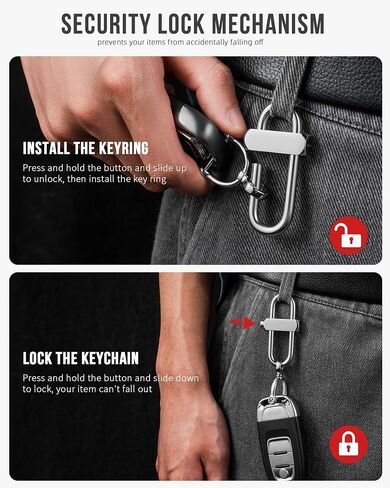 FEGVE Locking Carabiner Clip Heavy Duty - Durable Anti-Loss Keychain Holder Carabiner for Keys Water Bottle Backpack in Saudi Arabia