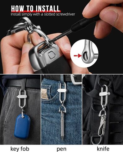 FEGVE Locking Carabiner Clip Heavy Duty - Durable Anti-Loss Keychain Holder Carabiner for Keys Water Bottle Backpack in Saudi Arabia