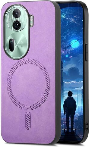 Ysnzaq Magnetic Case for Oppo Reno 11 Pro 5G, Ultra Thin TPU Leather Phone Case Support Wireless Charging for Oppo Reno 11 Pro 5G CC Blue in Saudi Arabia