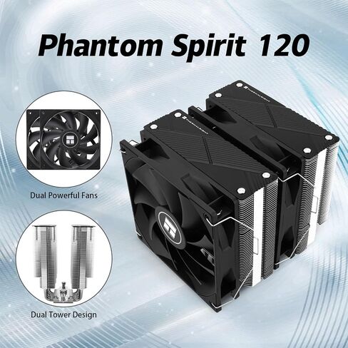 مبرد هواء وحدة المعالجة المركزية Phantom Spirit 120، مبرد وحدة المعالجة المركزية 7 أنابيب حرارية، مروحة TL-C12B V2 PWM مزدوجة 120 مم، تقنية AGHP 4.0، محمل S-FDB، لـ AMD AM4 AM5/Intel 1700/1150/1151/1200/2011، مبرد الكمبيوتر الشخصي ( PS120) in Saudi Arabia