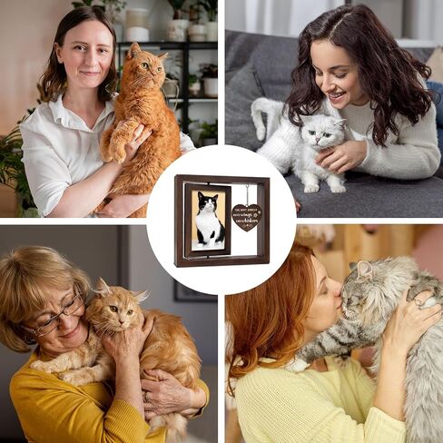 Cat Memorial Gifts for Loss of Cat, Pet Memorial Gifts Cat- Rotating Wooden Memorial Picture Frame with Heartwarming Words- Loss of Cat Sympathy Gift, Pet Loss Gifts Cat, 4"x6" Photo in Saudi Arabia