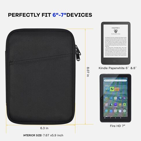 حافظة تابلت 7.9 بوصة لجهاز iPad Mini 6/ Mini 5 4 7.9 بوصة، Fire HD 8/8 Plus، Samsung Galaxy Tab A7 Lite 8.7 بوصة/ Tab A 8.4 بوصة، حقيبة واقية، أسود in Saudi Arabia