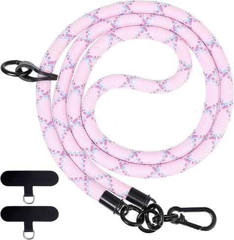 Mabor Universal Phone Cell Phone Lanyard Crossbody Phone Neck حامل مضاد للسرقة نايلون الرقبة حزام سميك حبل الحبل فاصل الرقبة حامل مع 2 شريط حبل غير لاصق للرجال والنساء in Kuwait