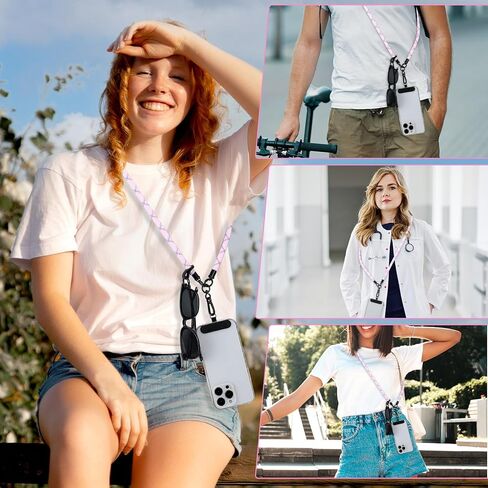 Mabor Universal Phone Cell Phone Lanyard Crossbody Phone Neck حامل مضاد للسرقة نايلون الرقبة حزام سميك حبل الحبل فاصل الرقبة حامل مع 2 شريط حبل غير لاصق للرجال والنساء in Kuwait