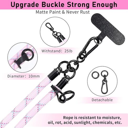 Mabor Universal Phone Cell Phone Lanyard Crossbody Phone Neck حامل مضاد للسرقة نايلون الرقبة حزام سميك حبل الحبل فاصل الرقبة حامل مع 2 شريط حبل غير لاصق للرجال والنساء in Kuwait