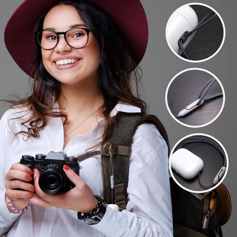 Performore Lanyard Compatible with Apple AirPods Pro 2, Anti-Drop & Anti-lost Lanyard, Adjustable Hand Wrist Lanyard with Clip - Perfect for Cellphone, Camera, USB Flash Drive, and more (Grey) in Saudi Arabia
