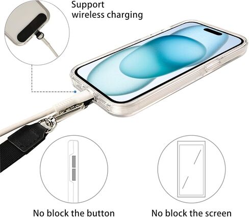 حزمة واحدة من حبل الهاتف، 1 × حزام رقبة قابل للتعديل، 1 × حزام معصم، 2 × مشبك هاتف، حزام هاتف حول الجسم، حبل للهاتف الخلوي، حبل هاتف Iphone، حبل هاتف، ملحقات حزام هاتف مضاد للسرقة (أسود) in Kuwait