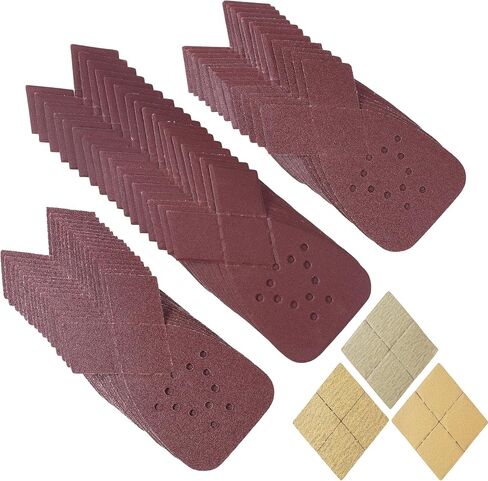 S SATC Mouse Detail Sander Sandpaper 50 PCS Mouse Sanding Pads 12 Hole Mouse Sandpaper Assorted 60/80/120/150/220 Grits in Saudi Arabia