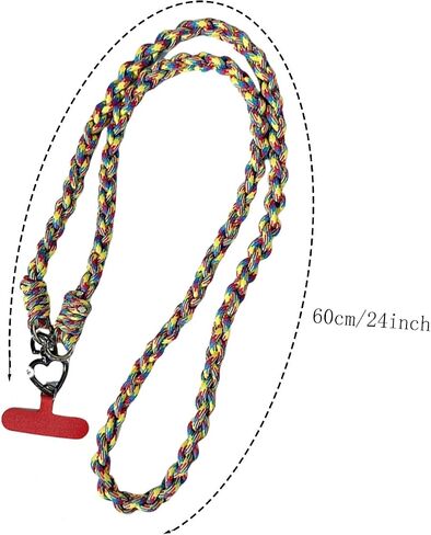 1Pcs Bohemian Style Braided Flower Cell Phone Lanyard Handmade Braided Crossbody Bag Lanyard Shoulder Neck Lanyard in Saudi Arabia