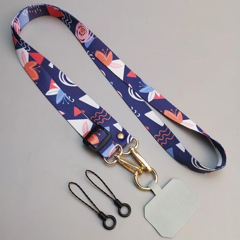 Beautiful Art Crossbody Phone Lanyard, Adjustable Phone Rope Strap for Wallet Phone Case ID Badge +Fruit Keychain in Saudi Arabia