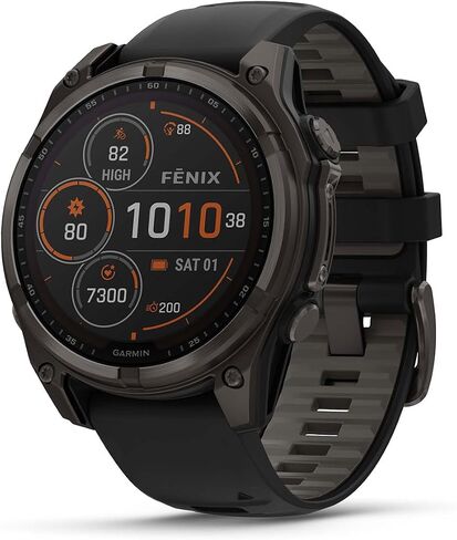 Garmin Fenix 8 AMOLED Sapphire (51mm, Titanium/Spark Orange) Multisport GPS Smartwatch Bundle - 1.4" Touchscreen, Built-in LED Flashlight with PlayBetter Portable Charger & Screen Protectors in Saudi Arabia