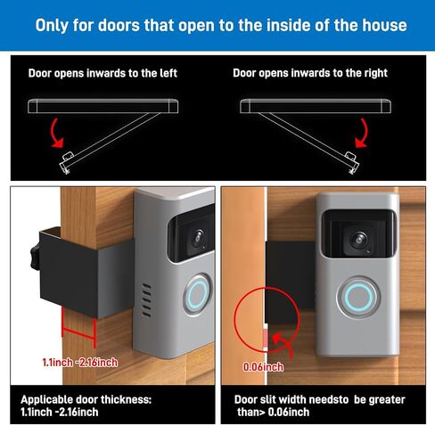 All-New Anti-Theft Video Doorbell Mount Compatible with Ring Battery Doorbell and Ring Battery Doorbell Plus/Pro No-Drill Ring Doorbell Holder Accessories for Houses, Apartments (Silver) in Saudi Arabia