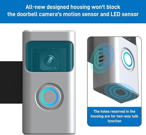 All-New Anti-Theft Video Doorbell Mount Compatible with Ring Battery Doorbell and Ring Battery Doorbell Plus/Pro No-Drill Ring Doorbell Holder Accessories for Houses, Apartments (Silver) in Saudi Arabia