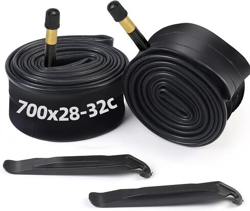 LotFancy 700 x 28C/30C/32C Bike Tubes, 2Pcs 700x28C/700x30C/700x32C (28-622/30-622/32-622) 28 x 1 5/8 x 1 1/4 Tube with 2 Tire Levers in Saudi Arabia