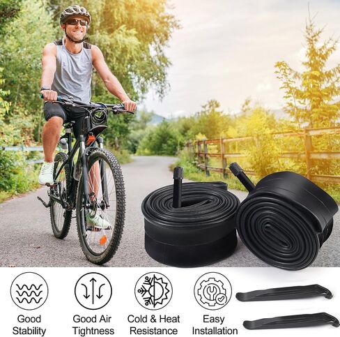 LotFancy 700 x 28C/30C/32C Bike Tubes, 2Pcs 700x28C/700x30C/700x32C (28-622/30-622/32-622) 28 x 1 5/8 x 1 1/4 Tube with 2 Tire Levers in Saudi Arabia