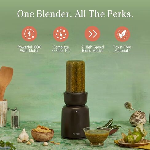 Our Place Splendor Blender - 1000W High-Power | Ultra-Sharp Blades | 2 Blending Modes | Includes 25 oz Personal Cup and Drinking Lid Set | Smoothies, Shakes & More | Char in Saudi Arabia